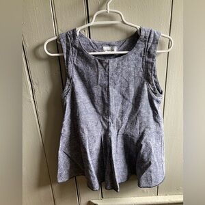 Sam & Lavi Linen Cotton Blend Sleeveless Peplum Blouse Size XS Gray
